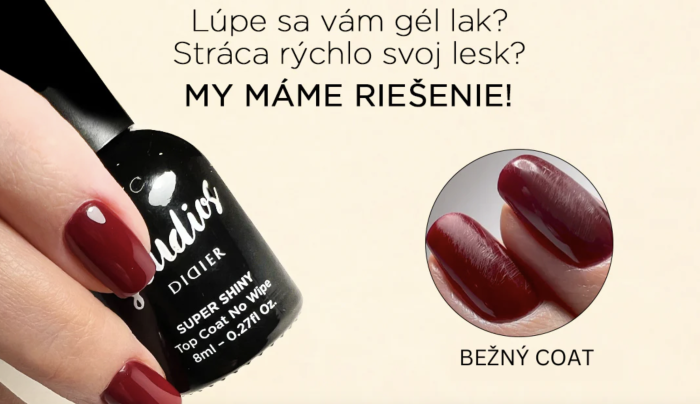TOP COAT NO WIPE SUPER SHINY DIDIER LAB - BEZ HEMA & TPO ČISTÉ ZLOŽENIE 10ML - Image 2